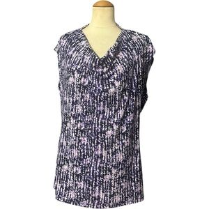Michael Michael Kors Cowl Neck Sleeveless Blouse Purple Size XL